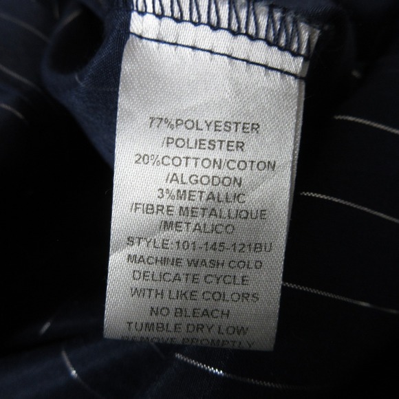 ROPER Western Pearl Snap Shirt Long Sleeve Blue Silver Metallic Stripe Men's XL - Picture 7 of 8